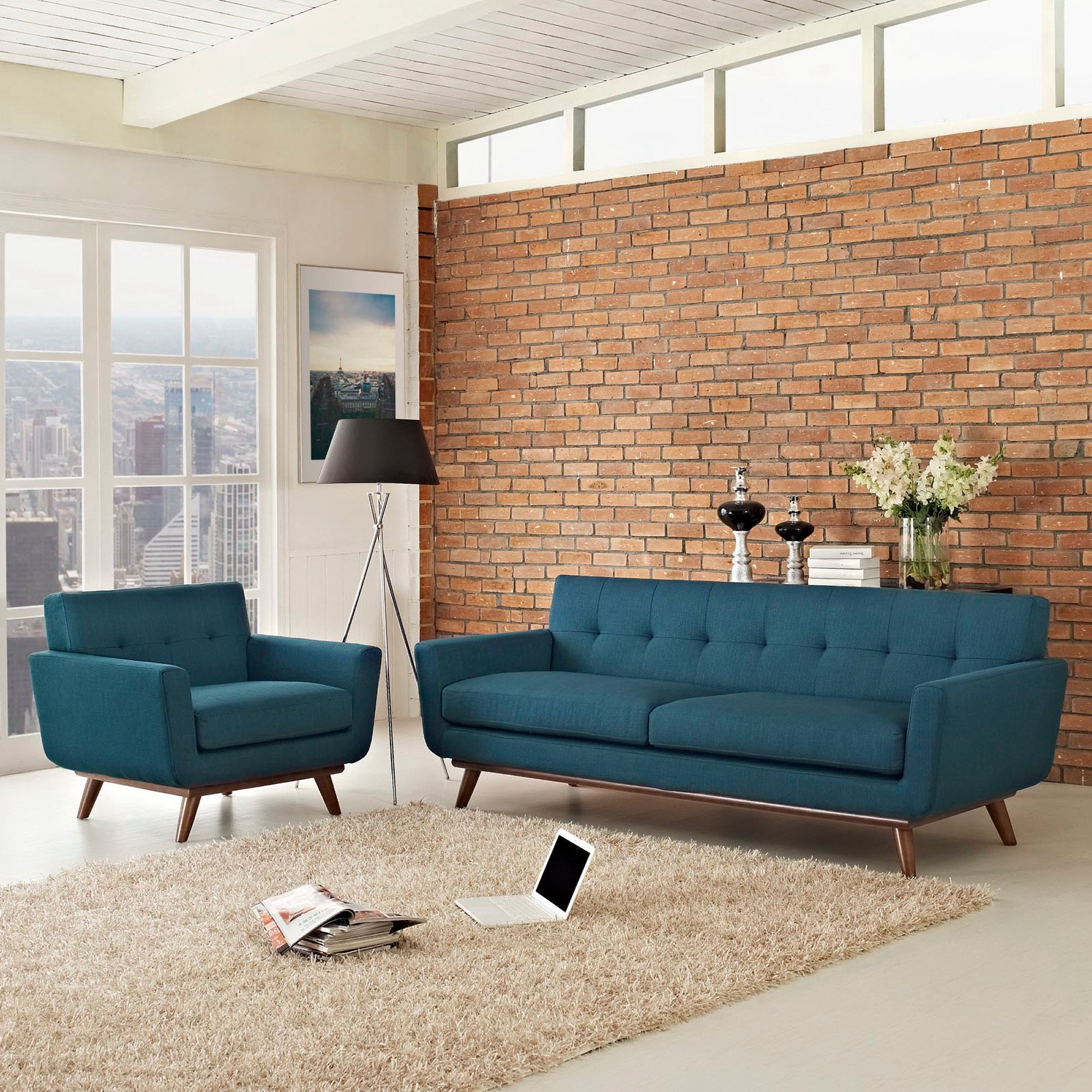 Engage Armchair and Sofa Set of 2 - Azure