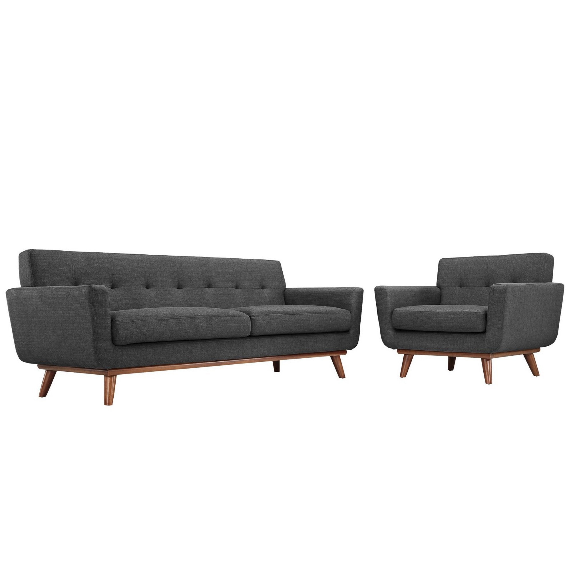 Engage Armchair and Sofa Set of 2 - Gray