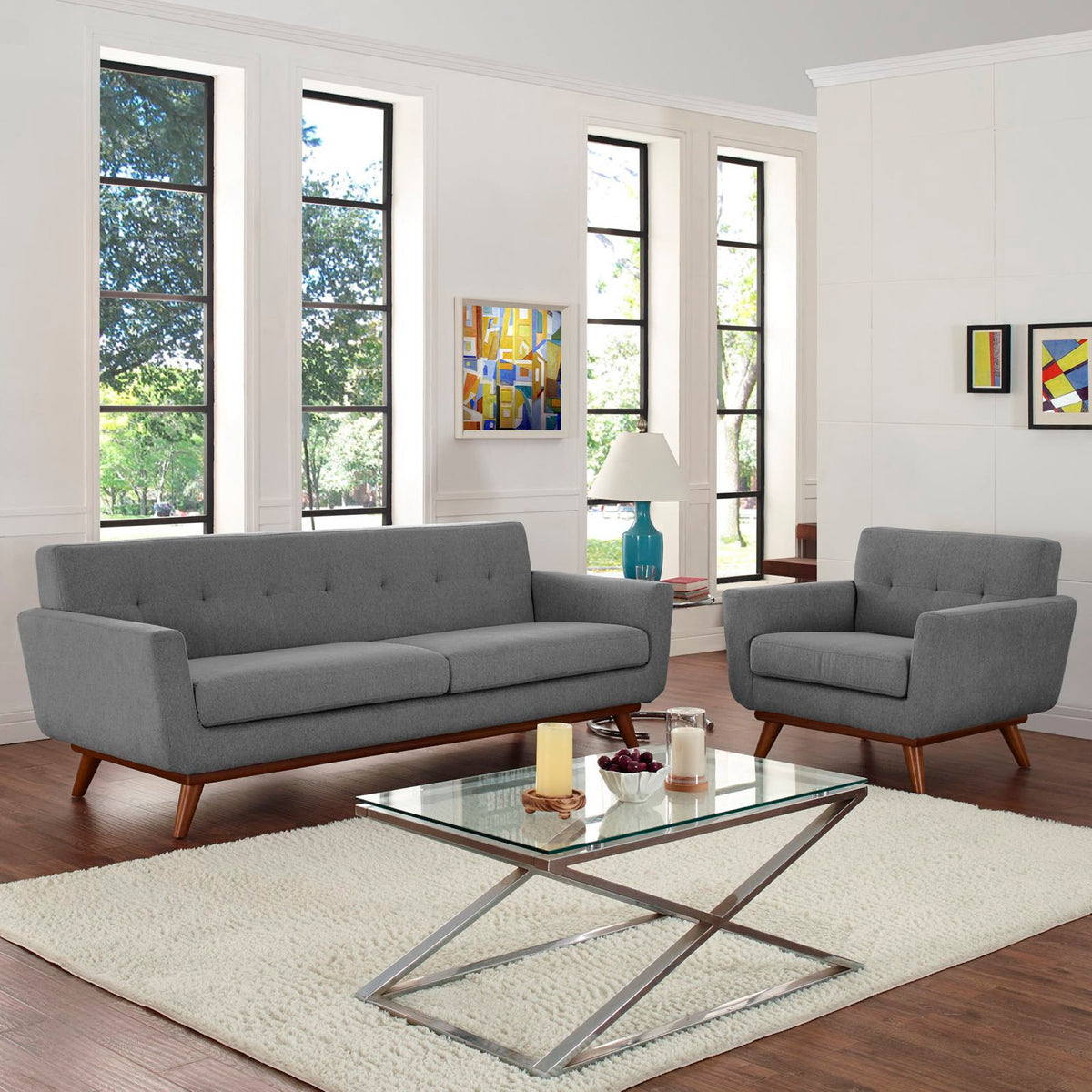 Engage Armchair and Sofa Set of 2 - Expectation Gray