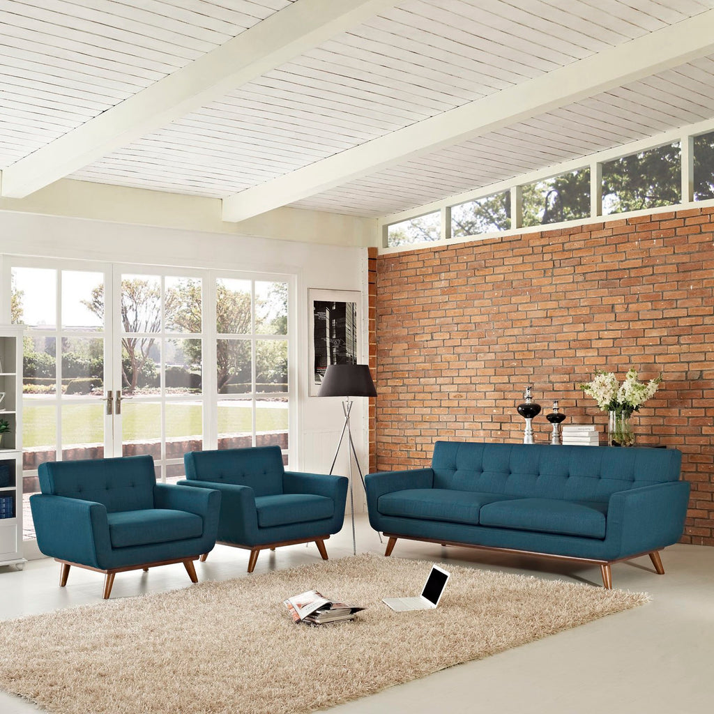 Engage Armchairs and Sofa Set of 3 - Azure