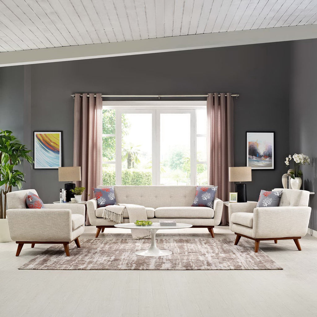 Engage Armchairs and Sofa Set of 3 - Beige