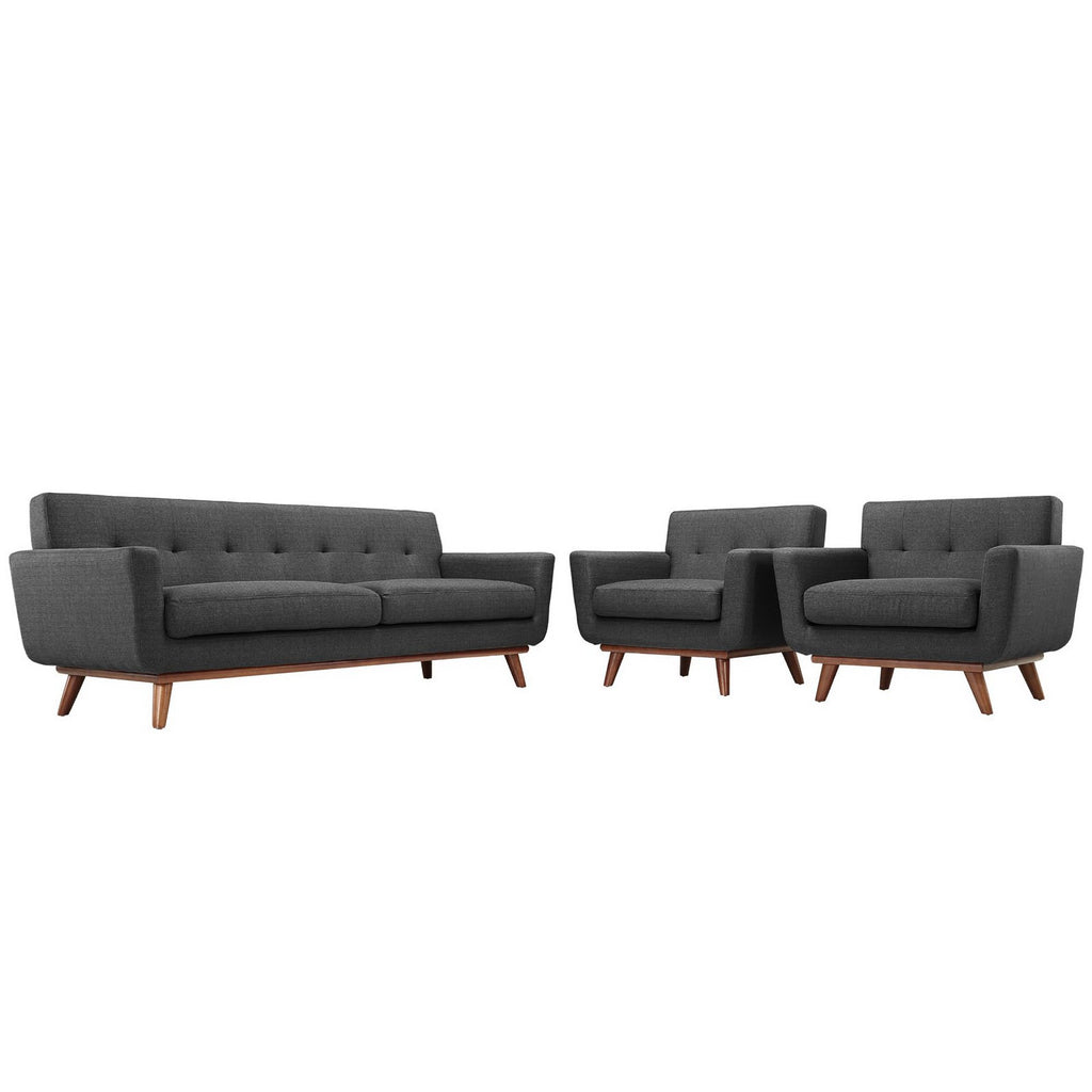 Engage Armchairs and Sofa Set of 3 - Gray