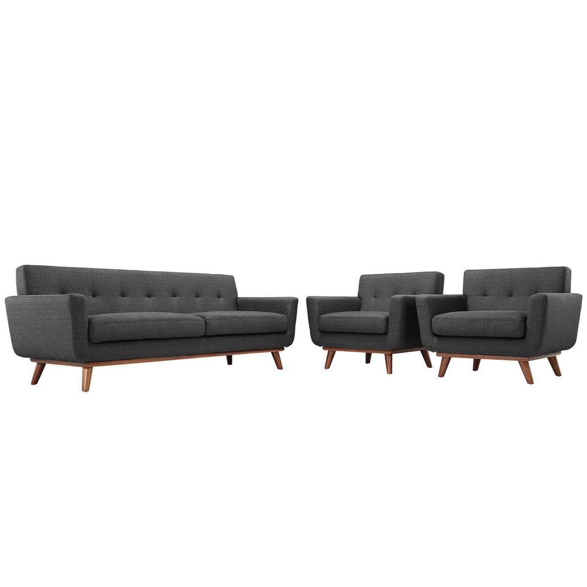 Engage Armchairs and Sofa Set of 3 - Gray