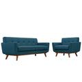 Engage Armchair and Loveseat Set of 2 - Azure