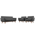 Engage Armchairs and Loveseat Set of 3 - Gray