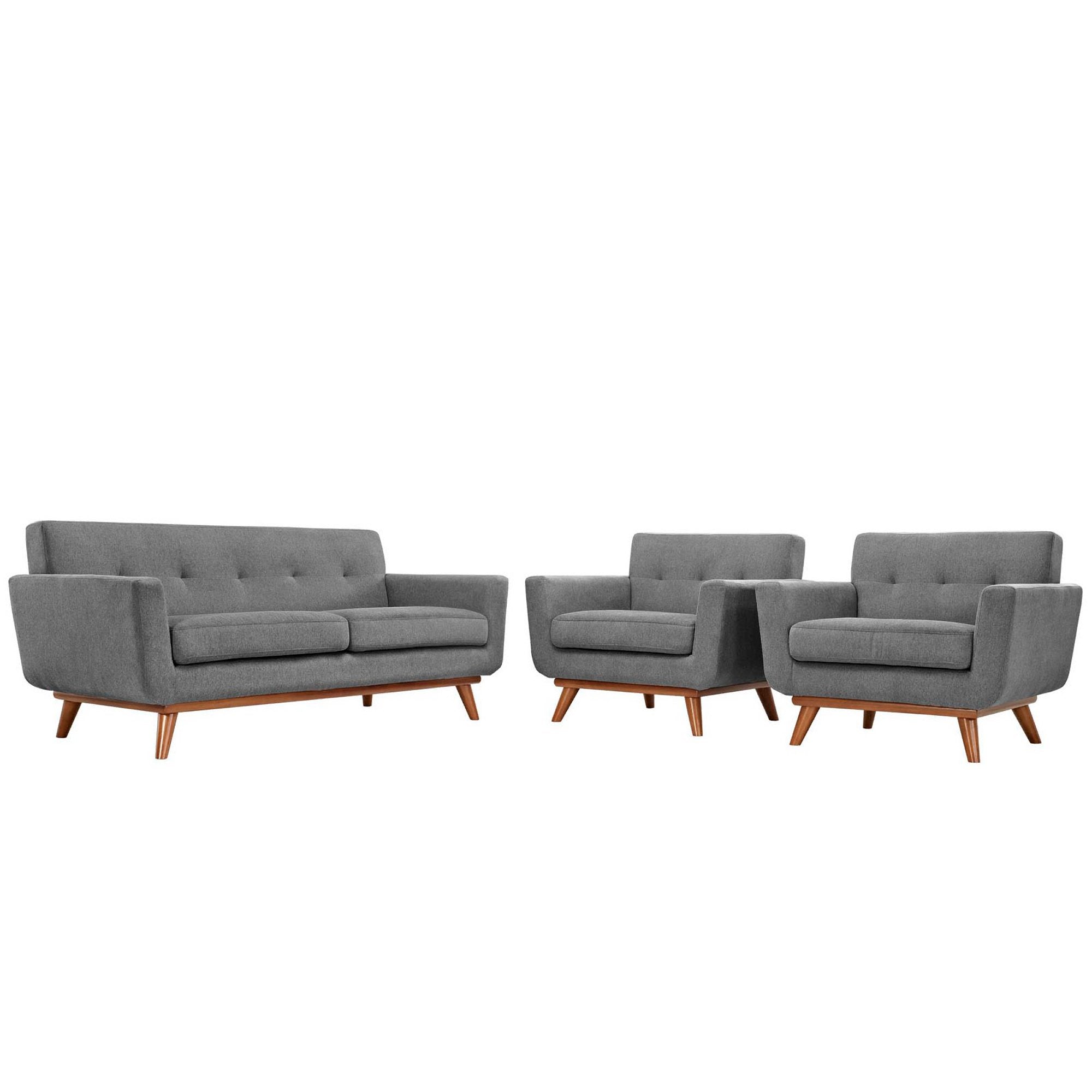 Engage Armchairs and Loveseat Set of 3 - Expectation Gray
