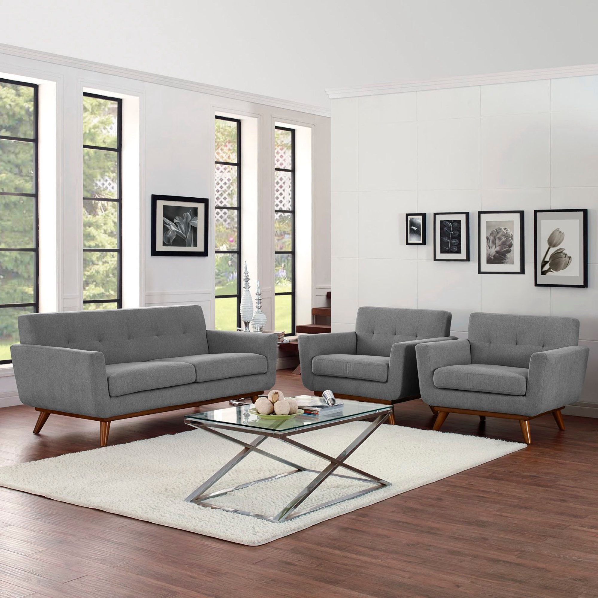 Engage Armchairs and Loveseat Set of 3 - Expectation Gray