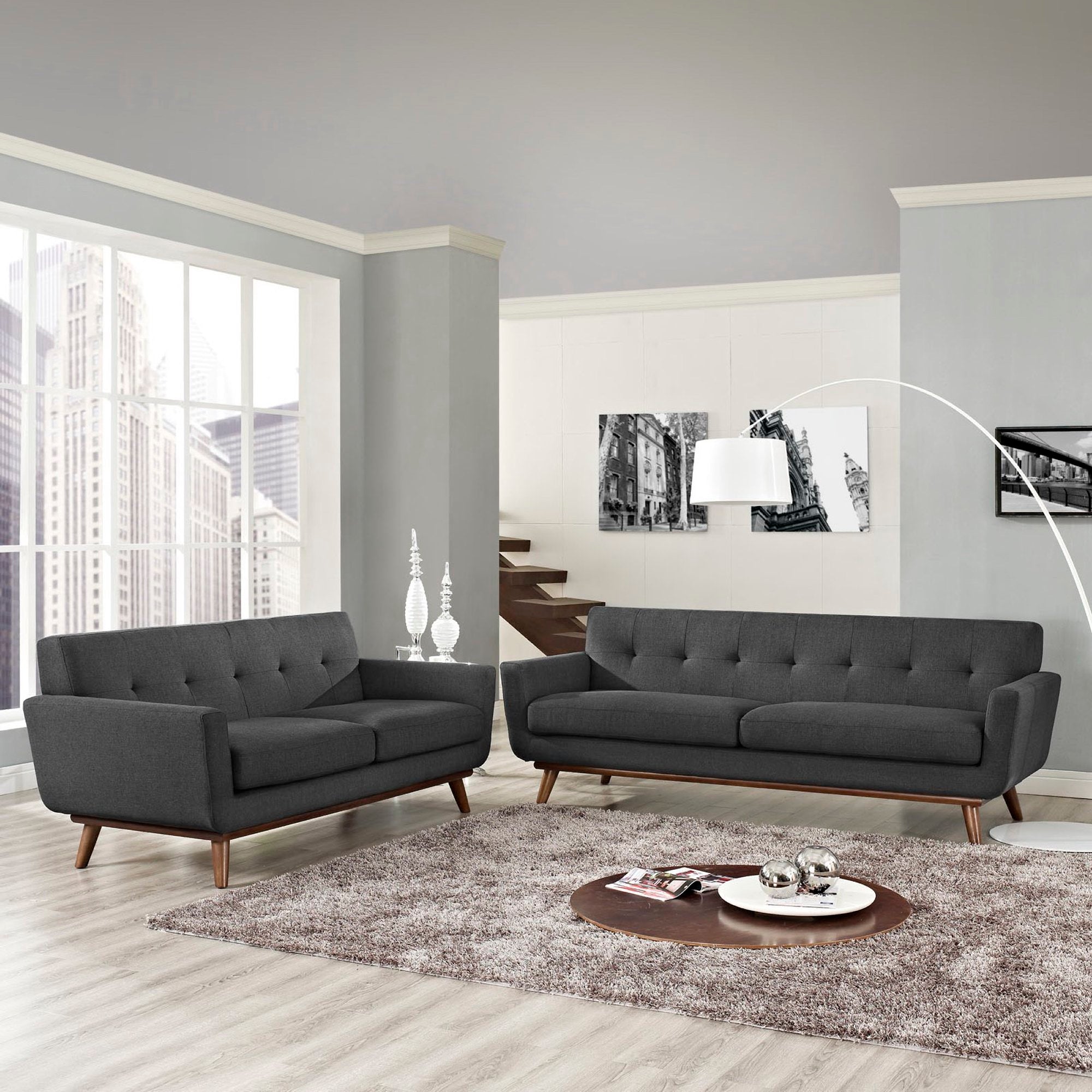 Engage Loveseat and Sofa Set of 2 - Gray