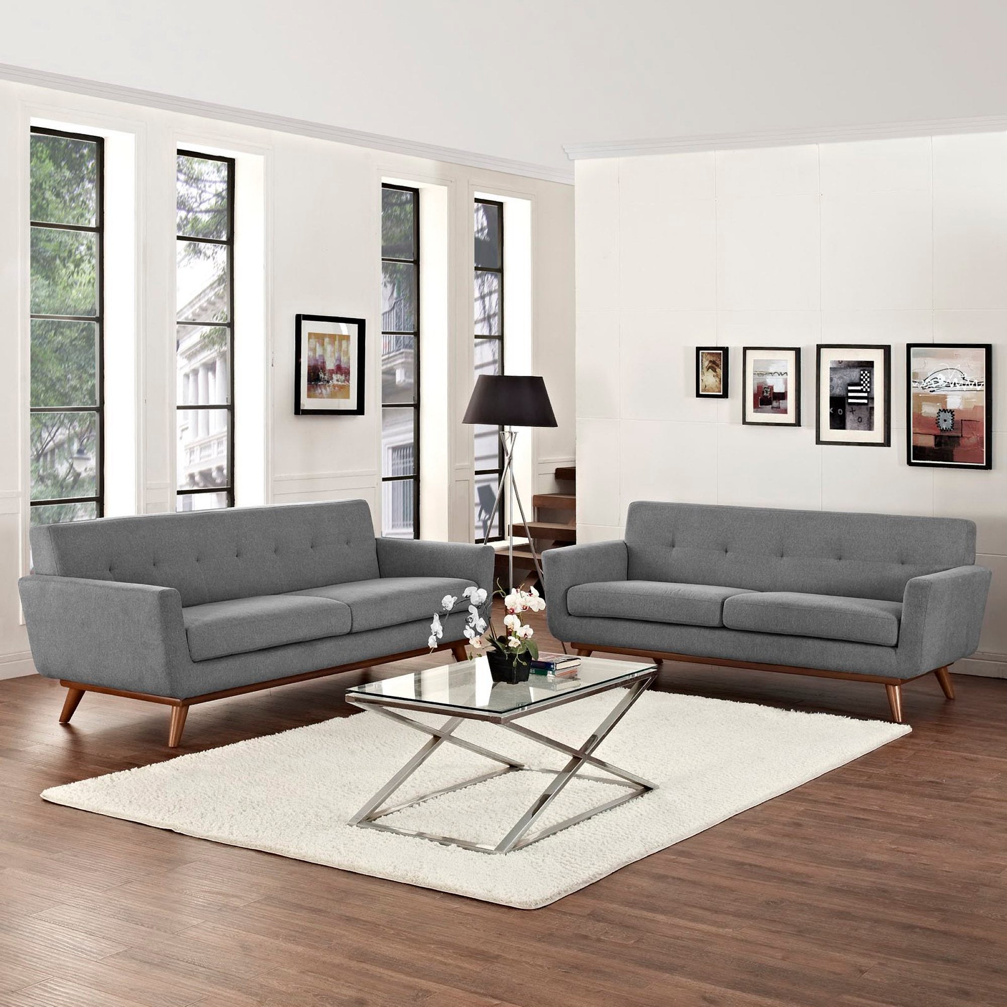 Engage Loveseat and Sofa Set of 2 - Expectation Gray