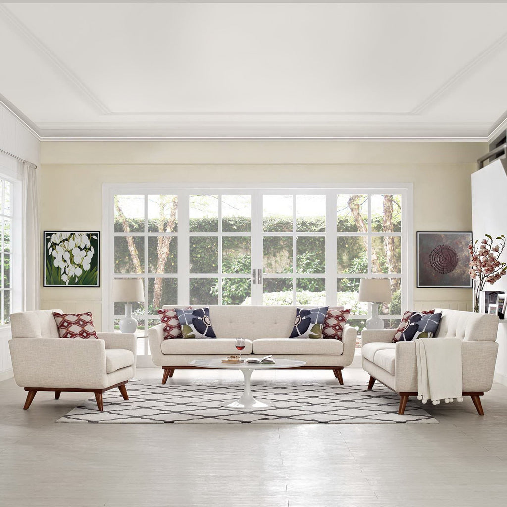 Engage Sofa Loveseat and Armchair Set of 3 - Beige