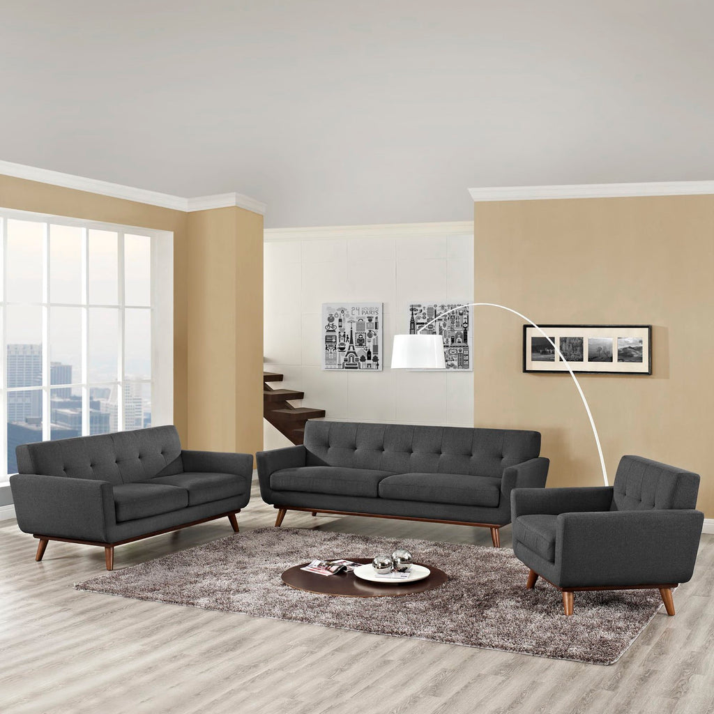 Engage Sofa Loveseat and Armchair Set of 3 - Gray