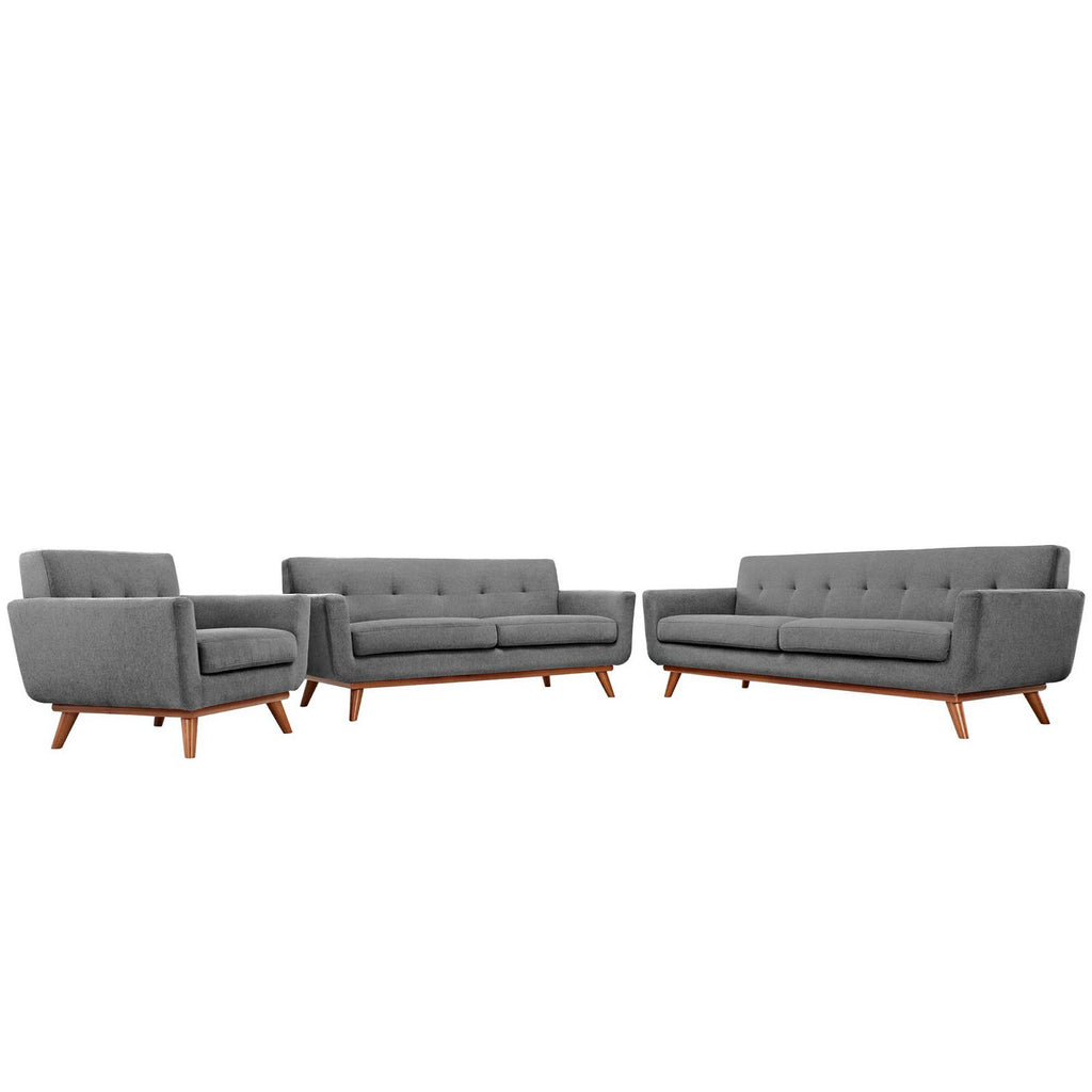 Engage Sofa Loveseat and Armchair Set of 3 - Expectation Gray