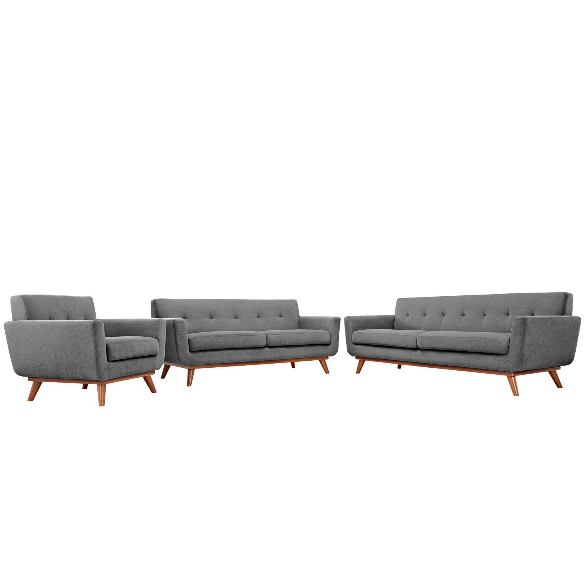 Engage Sofa Loveseat and Armchair Set of 3 - Expectation Gray