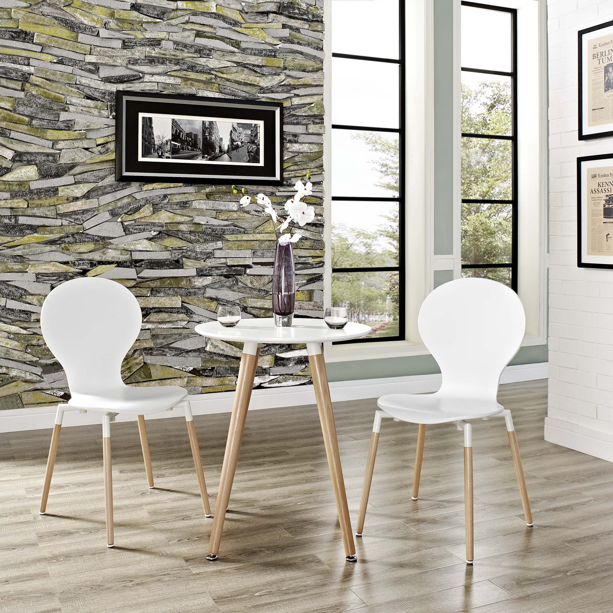 Path Dining Chair Set of 2 - White