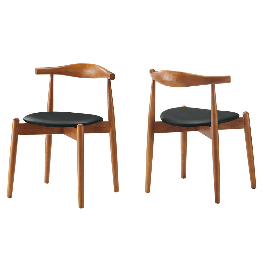 Stalwart Dining Side Chairs Set of 2 - Dark Walnut Black