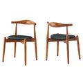 Stalwart Dining Side Chairs Set of 2 - Dark Walnut Black
