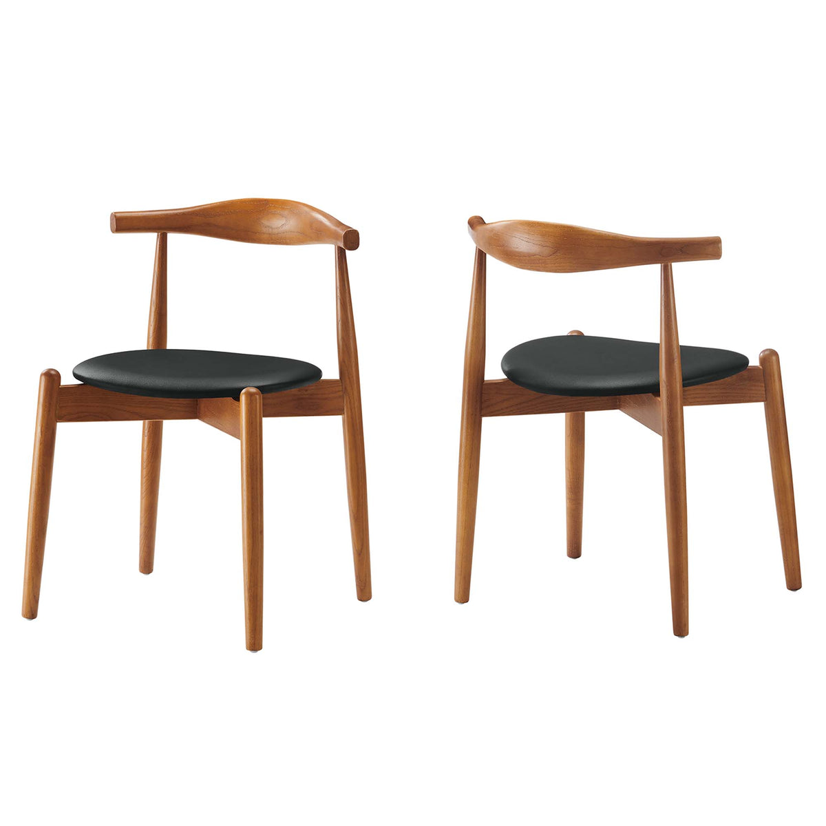 Stalwart Dining Side Chairs Set of 2 - Dark Walnut Black