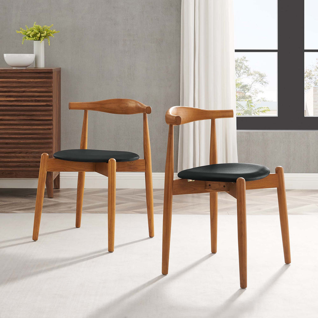 Stalwart Dining Side Chairs Set of 2 - Dark Walnut Black