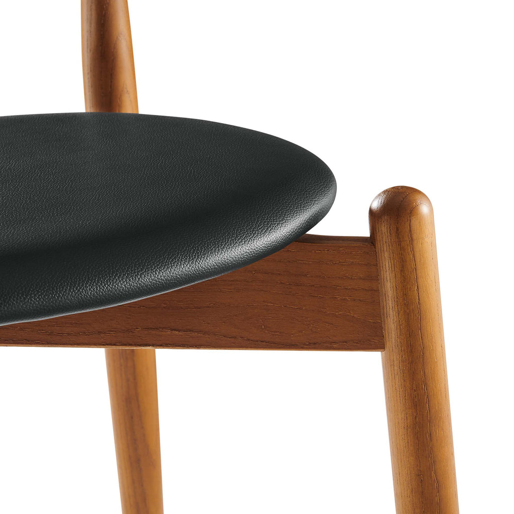 Stalwart Dining Side Chairs Set of 2 - Dark Walnut Black