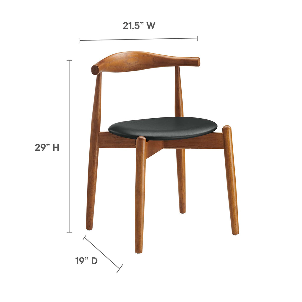 Stalwart Dining Side Chairs Set of 2 - Dark Walnut Black