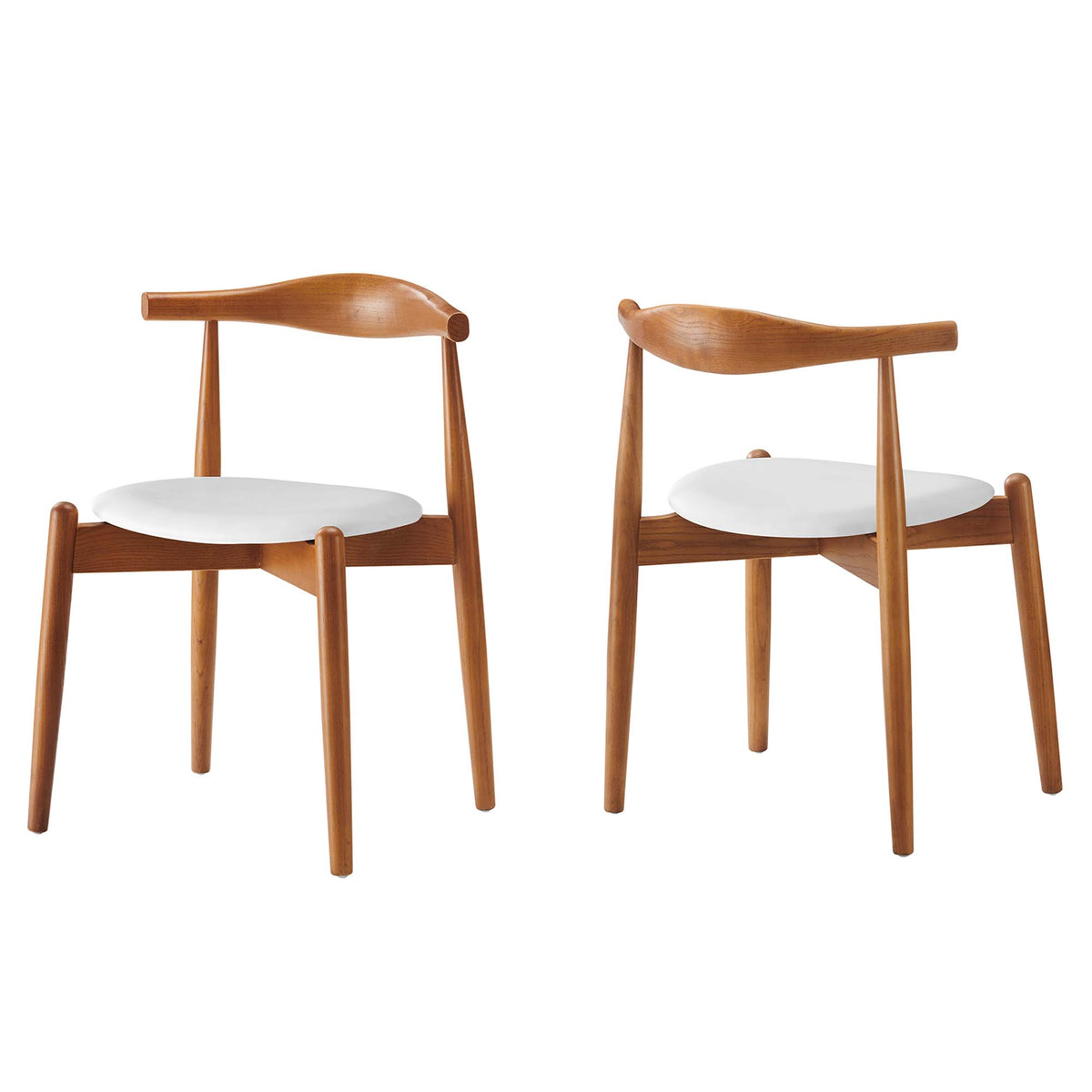 Stalwart Dining Side Chairs Set of 2 - Dark Walnut White