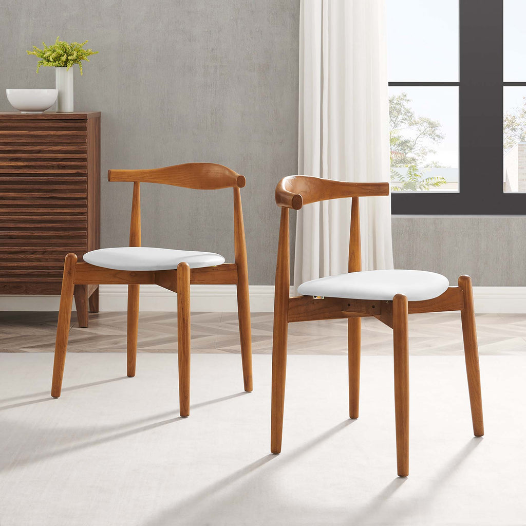 Stalwart Dining Side Chairs Set of 2 - Dark Walnut White