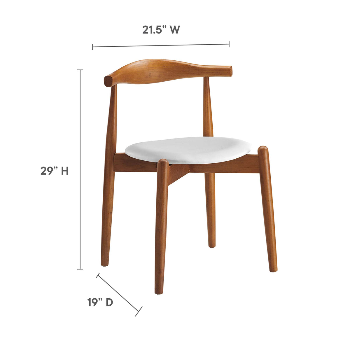 Stalwart Dining Side Chairs Set of 2 - Dark Walnut White