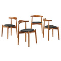 Stalwart Dining Side Chairs Set of 4 - Dark Walnut Black