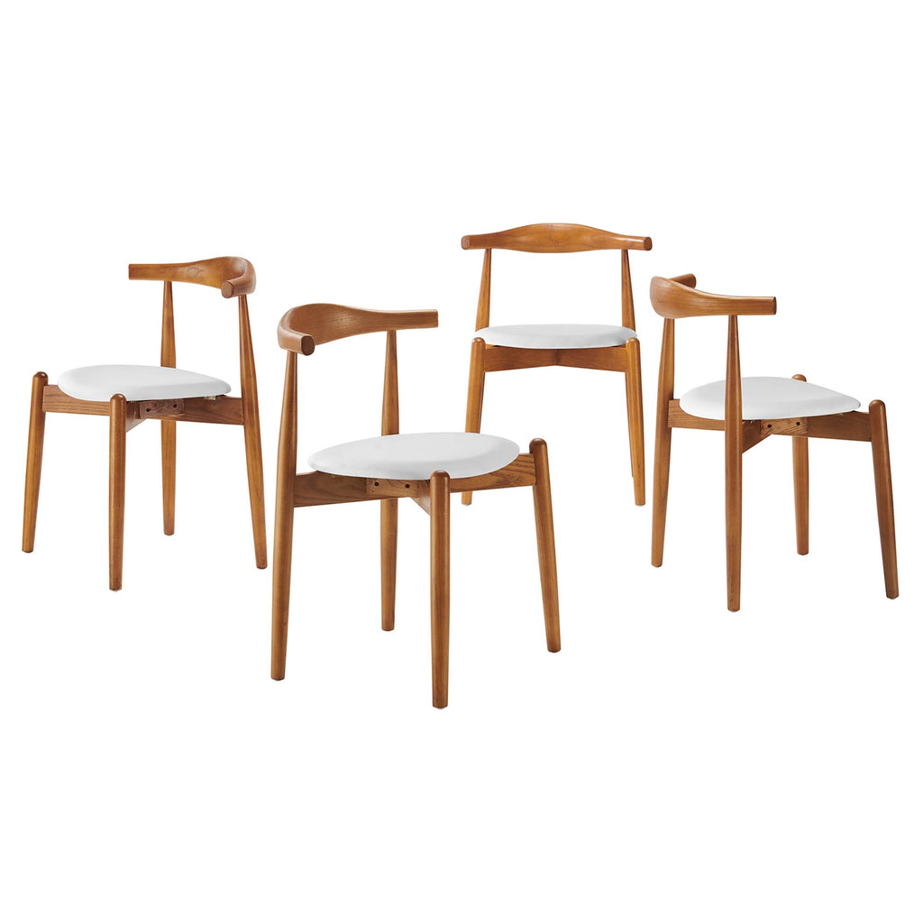 Stalwart Dining Side Chairs Set of 4 - Dark Walnut White