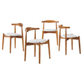 Stalwart Dining Side Chairs Set of 4 - Dark Walnut White