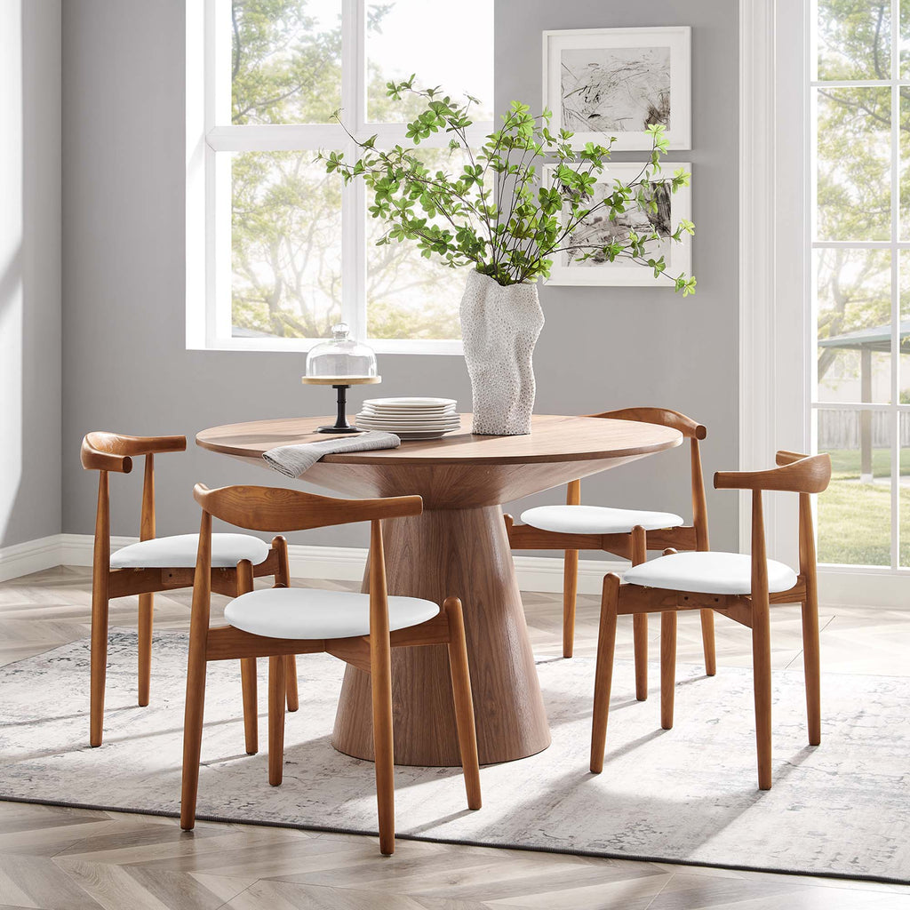 Stalwart Dining Side Chairs Set of 4 - Dark Walnut White