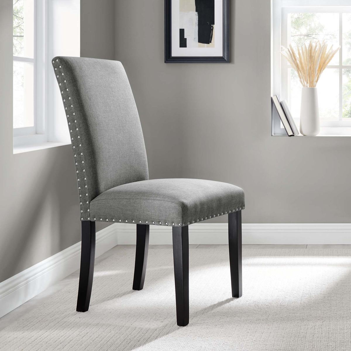 Parcel Dining Upholstered Fabric Side Chair - Light Gray