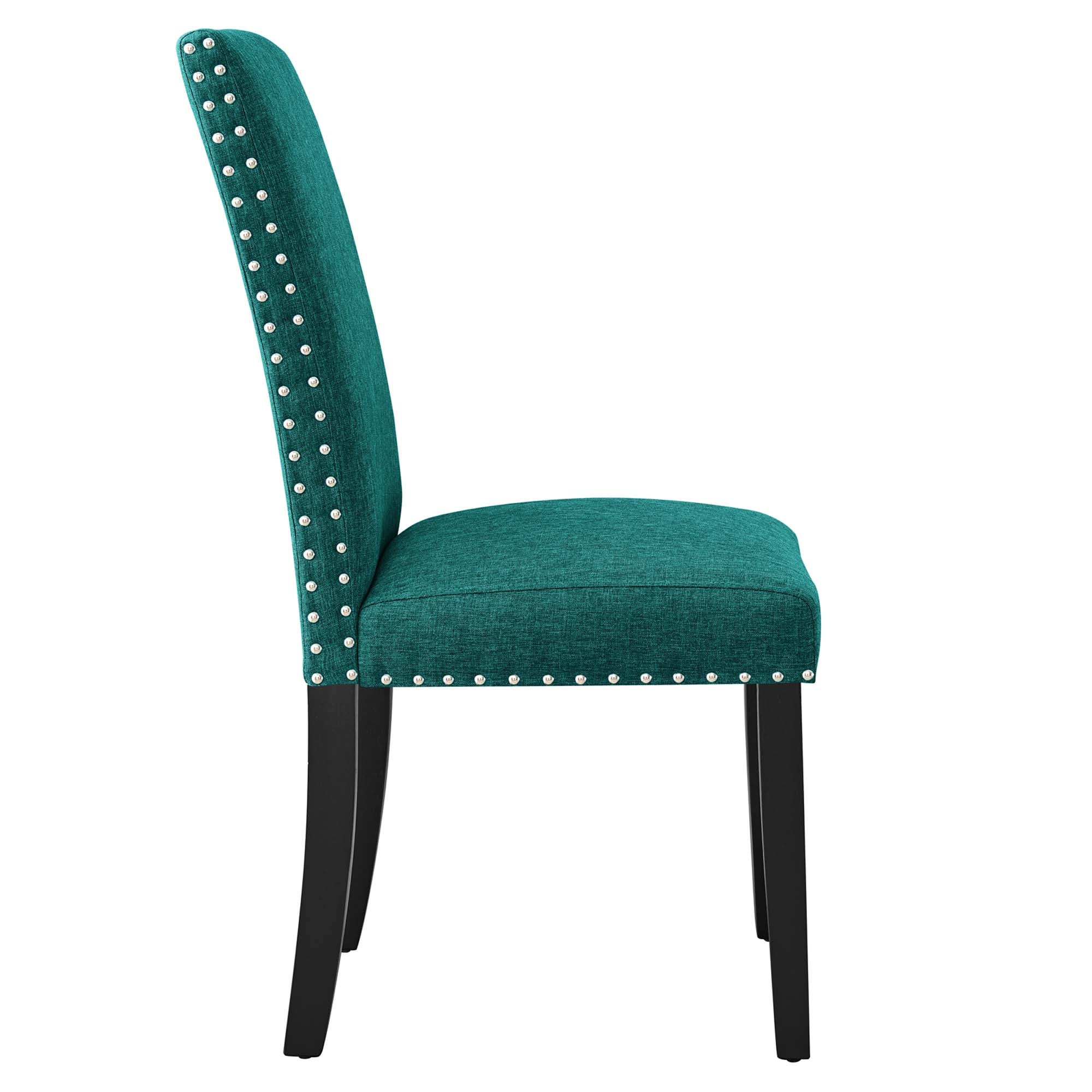 Parcel Dining Upholstered Fabric Side Chair - Teal