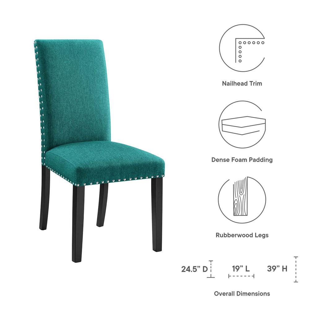 Parcel Dining Upholstered Fabric Side Chair - Teal