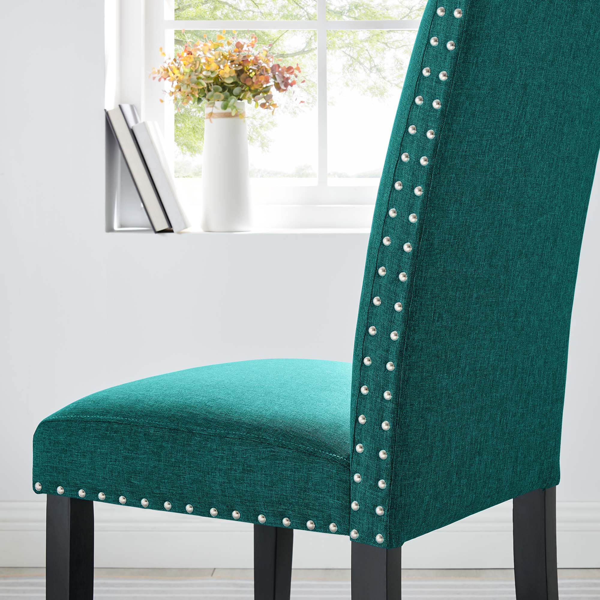 Parcel Dining Upholstered Fabric Side Chair - Teal
