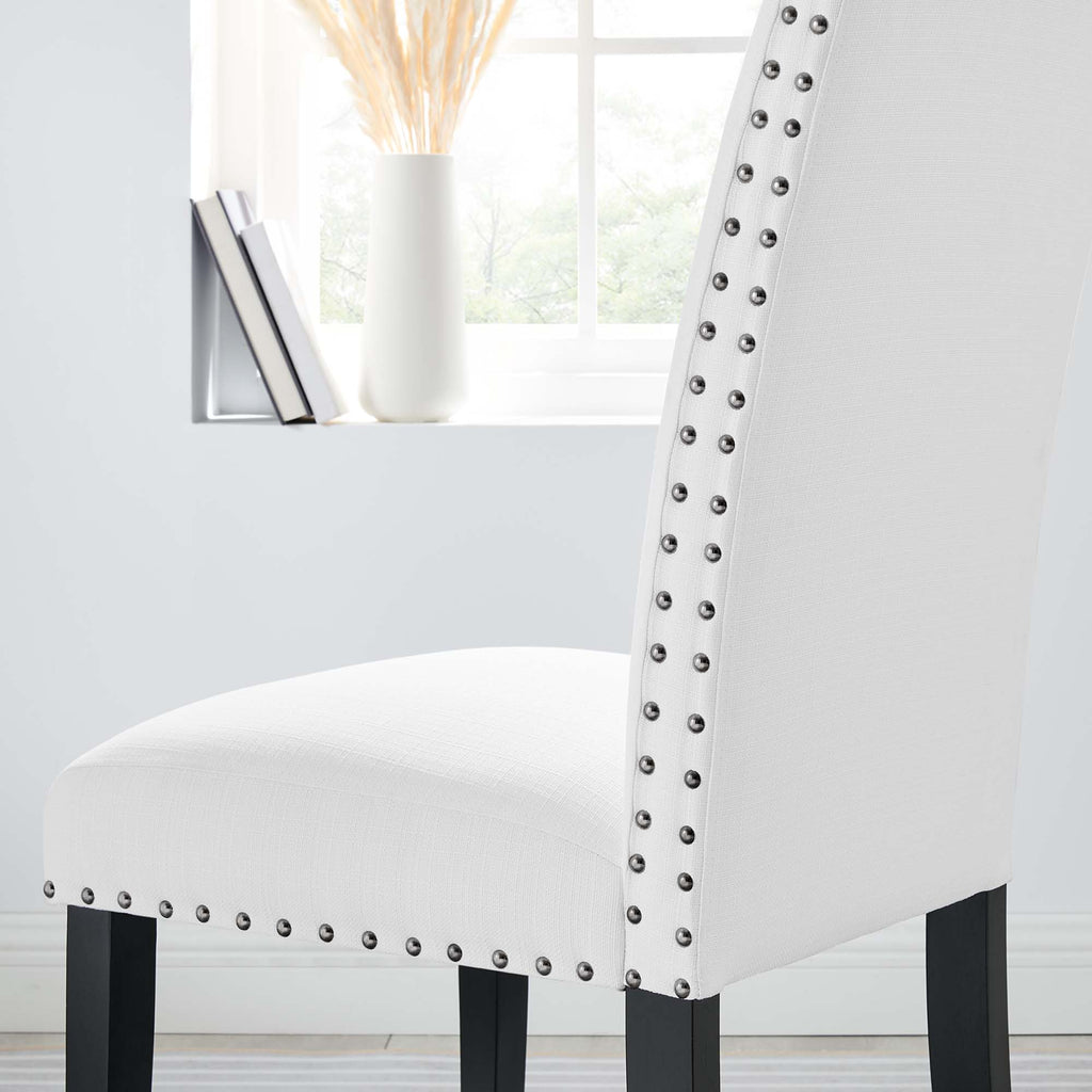 Parcel Dining Upholstered Fabric Side Chair - White