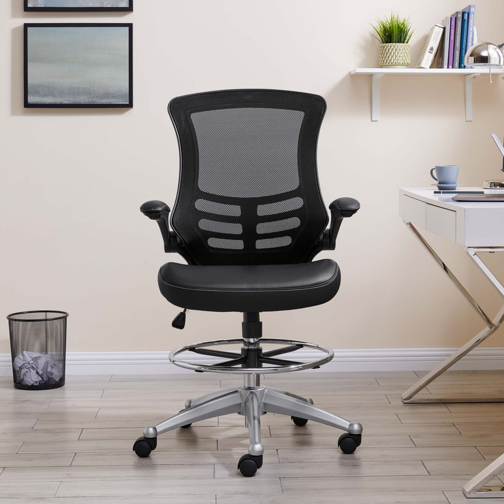 Attainment Vinyl Drafting Chair - Black