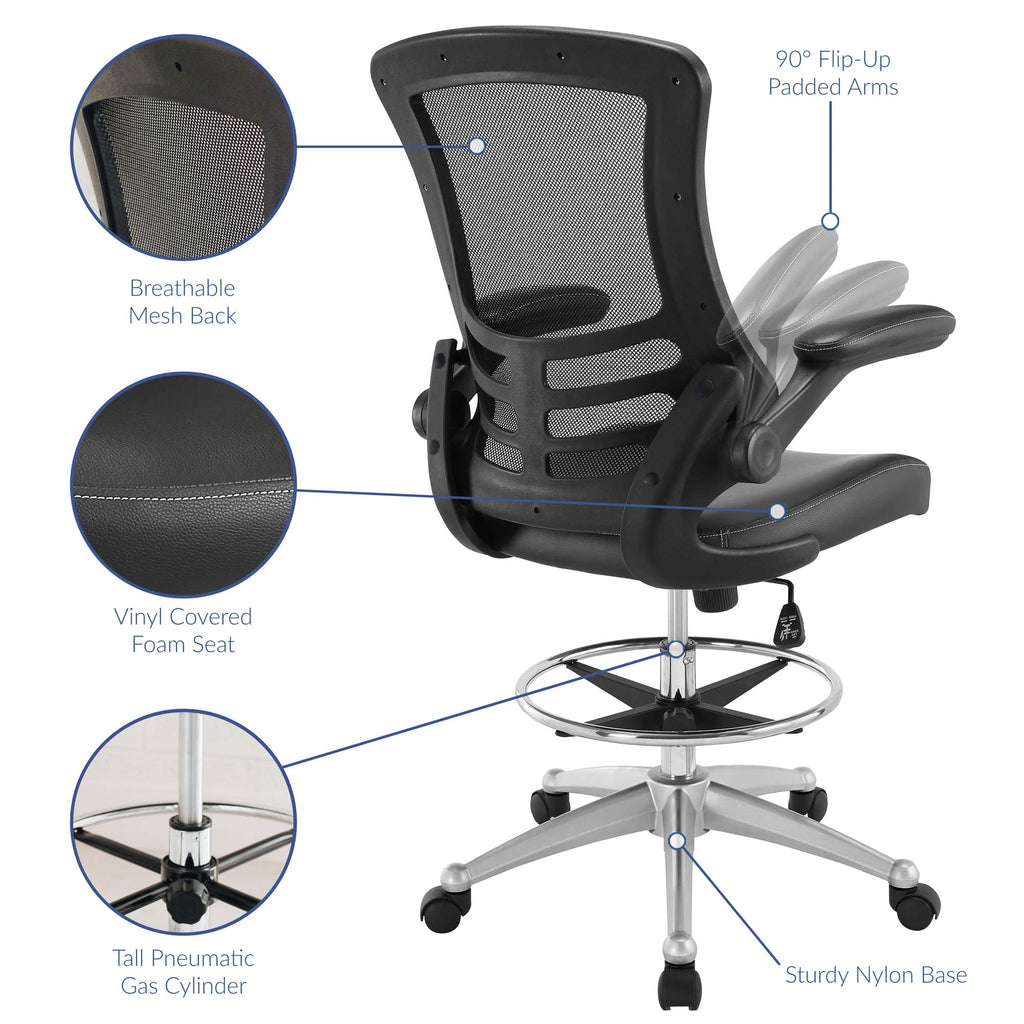 Attainment Vinyl Drafting Chair - Black