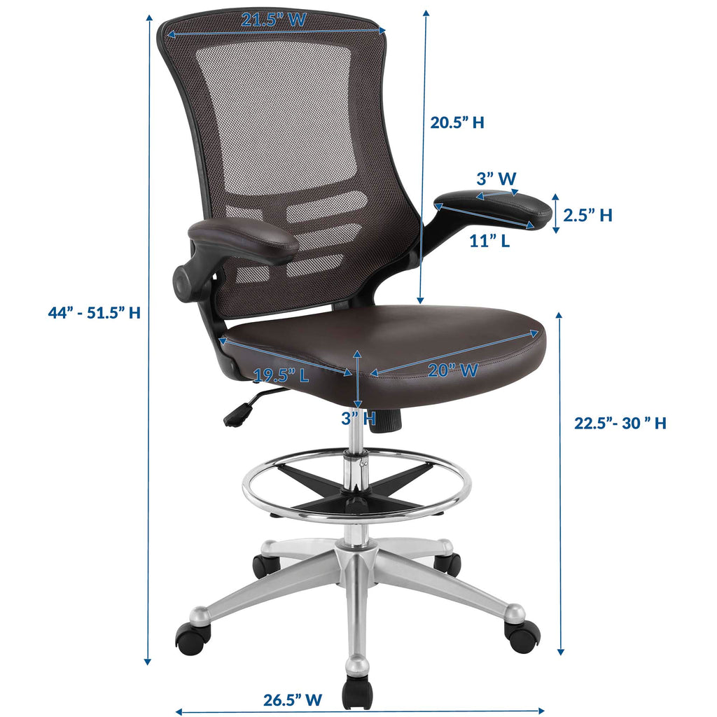 Attainment Vinyl Drafting Chair - Brown