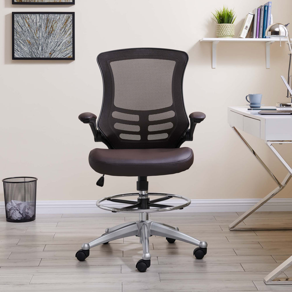Attainment Vinyl Drafting Chair - Brown