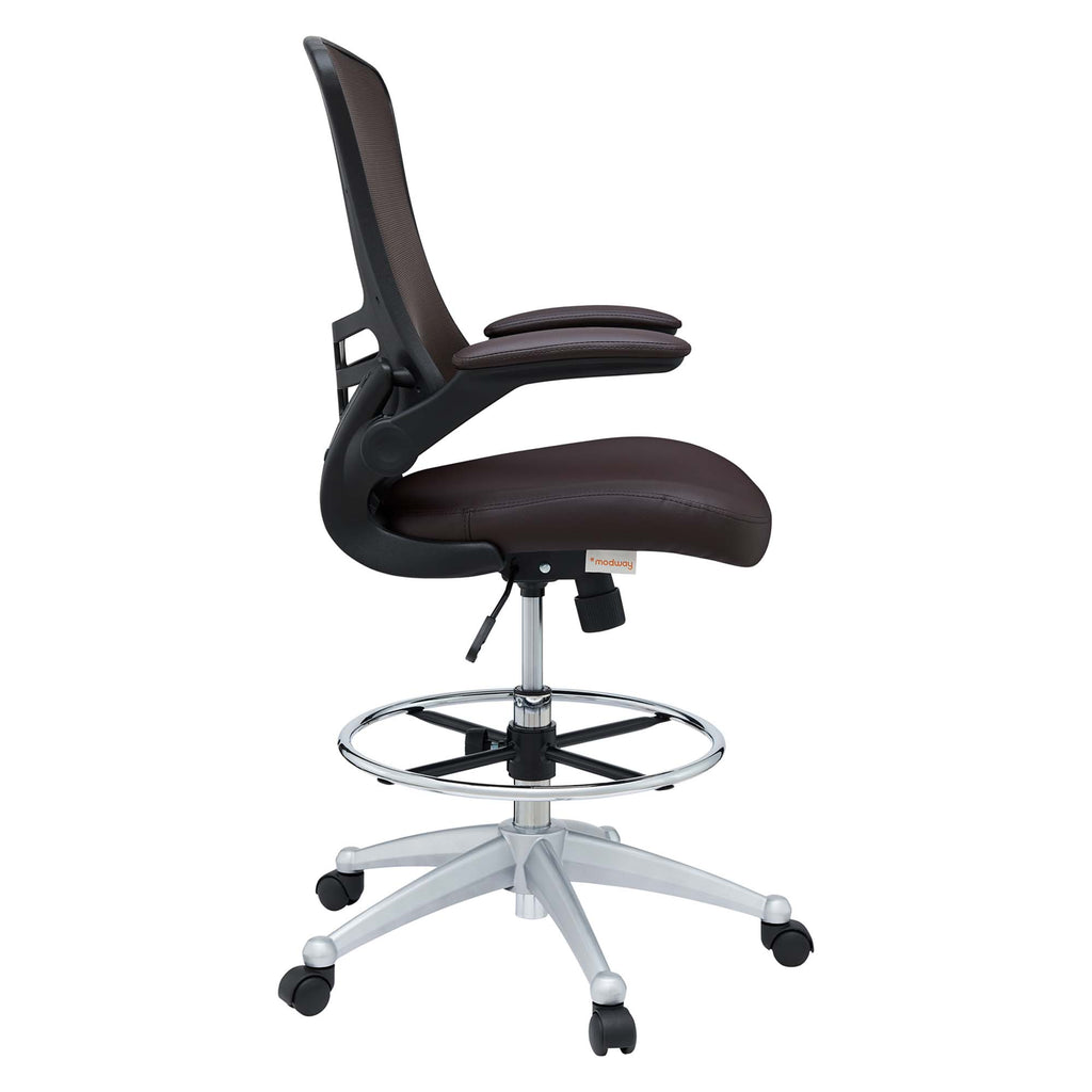 Attainment Vinyl Drafting Chair - Brown