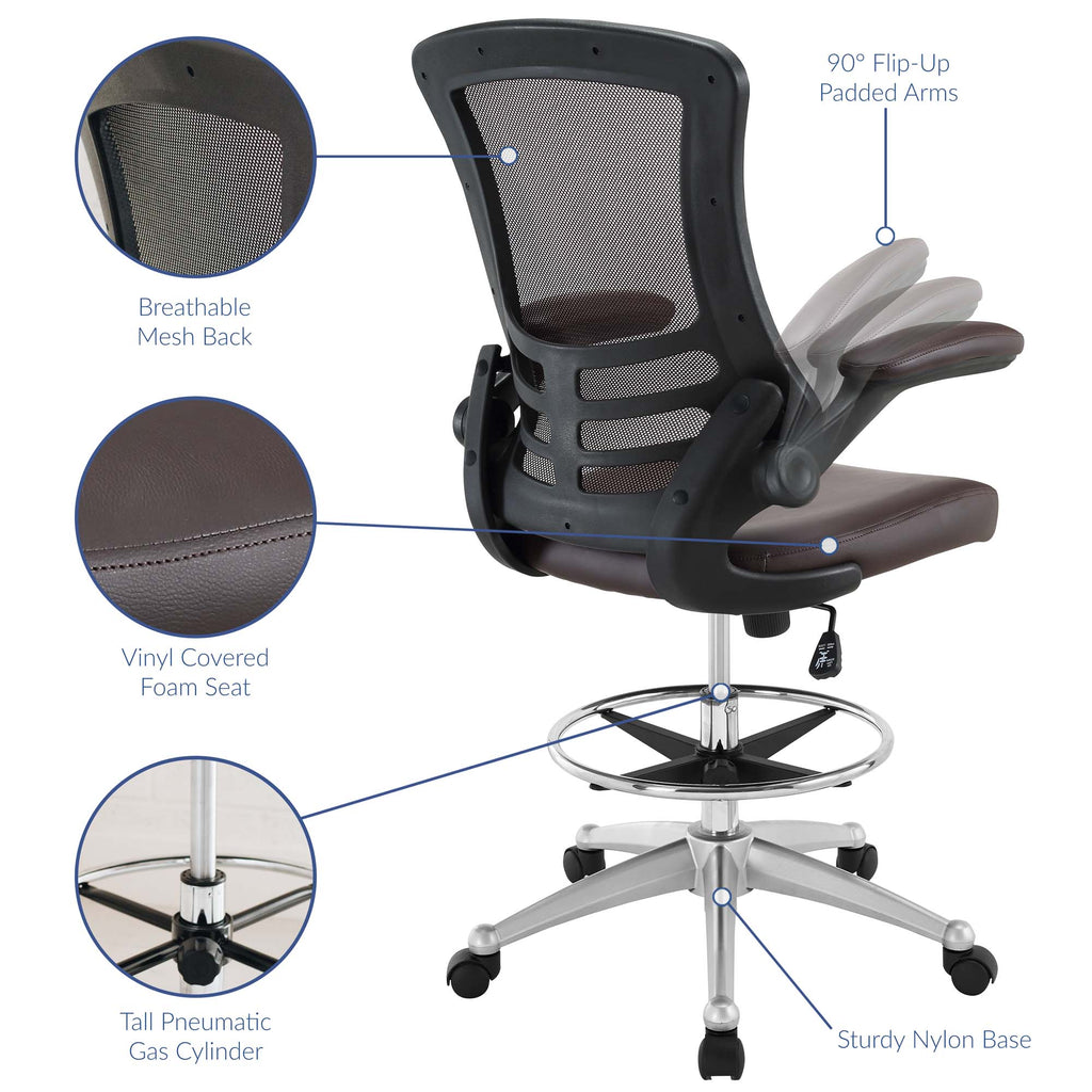 Attainment Vinyl Drafting Chair - Brown