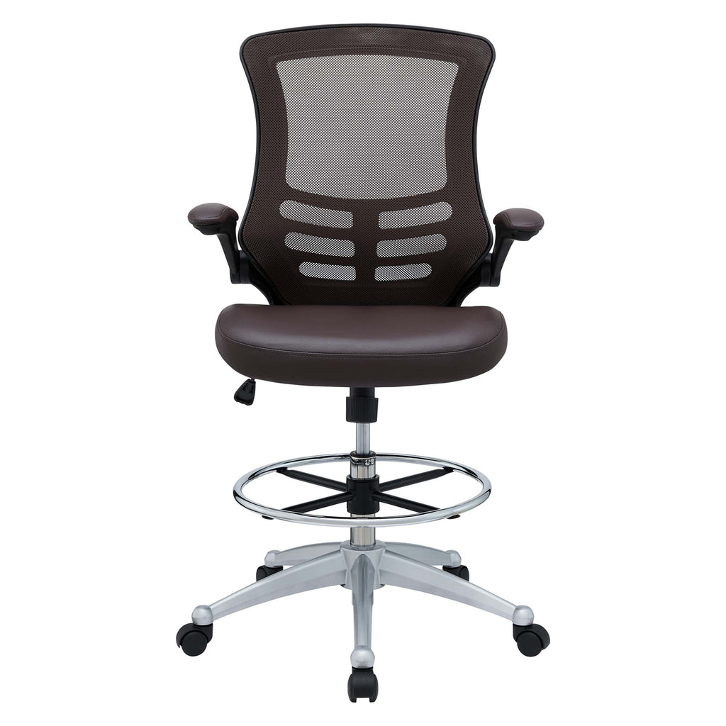 Attainment Vinyl Drafting Chair - Brown