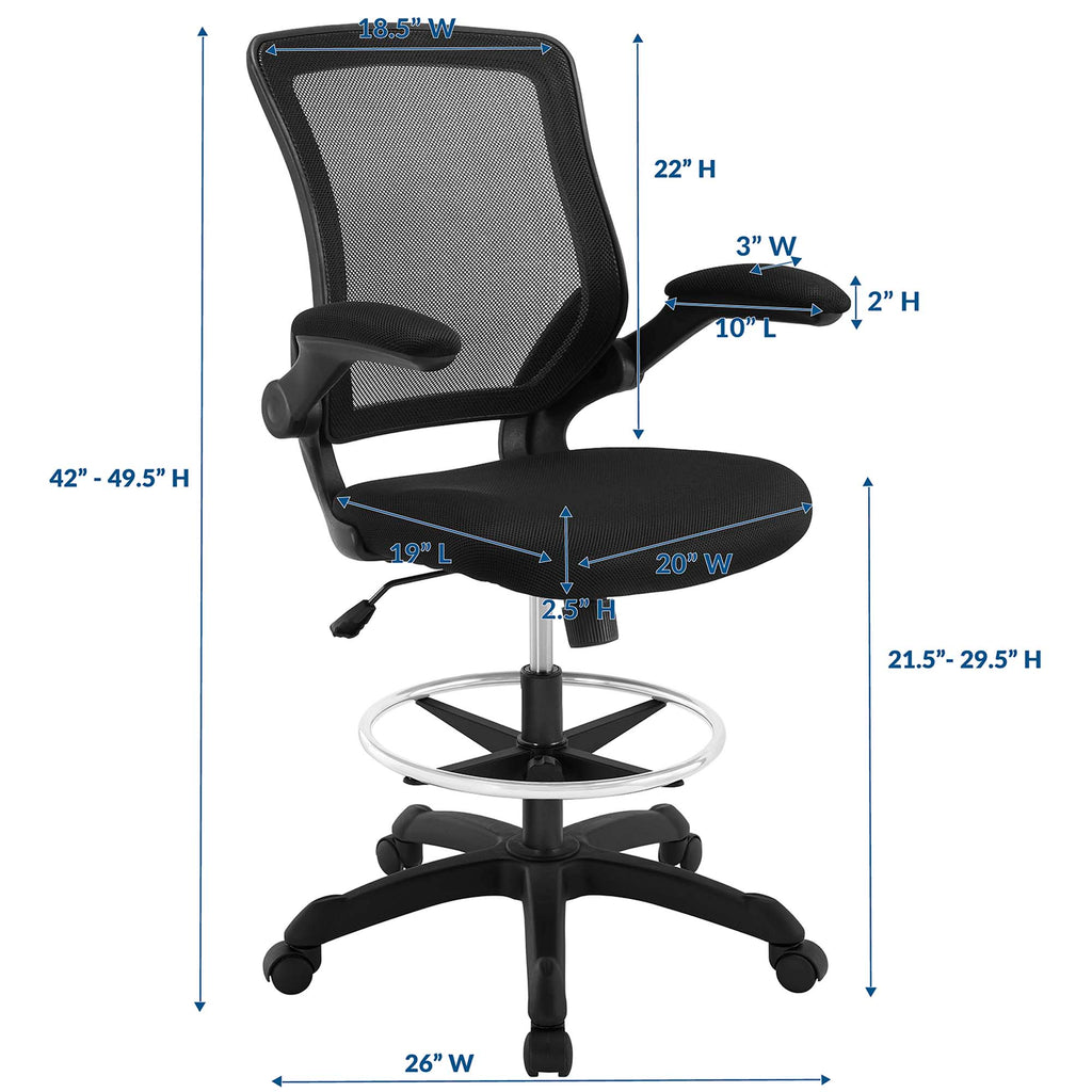 Veer Drafting Chair - Black