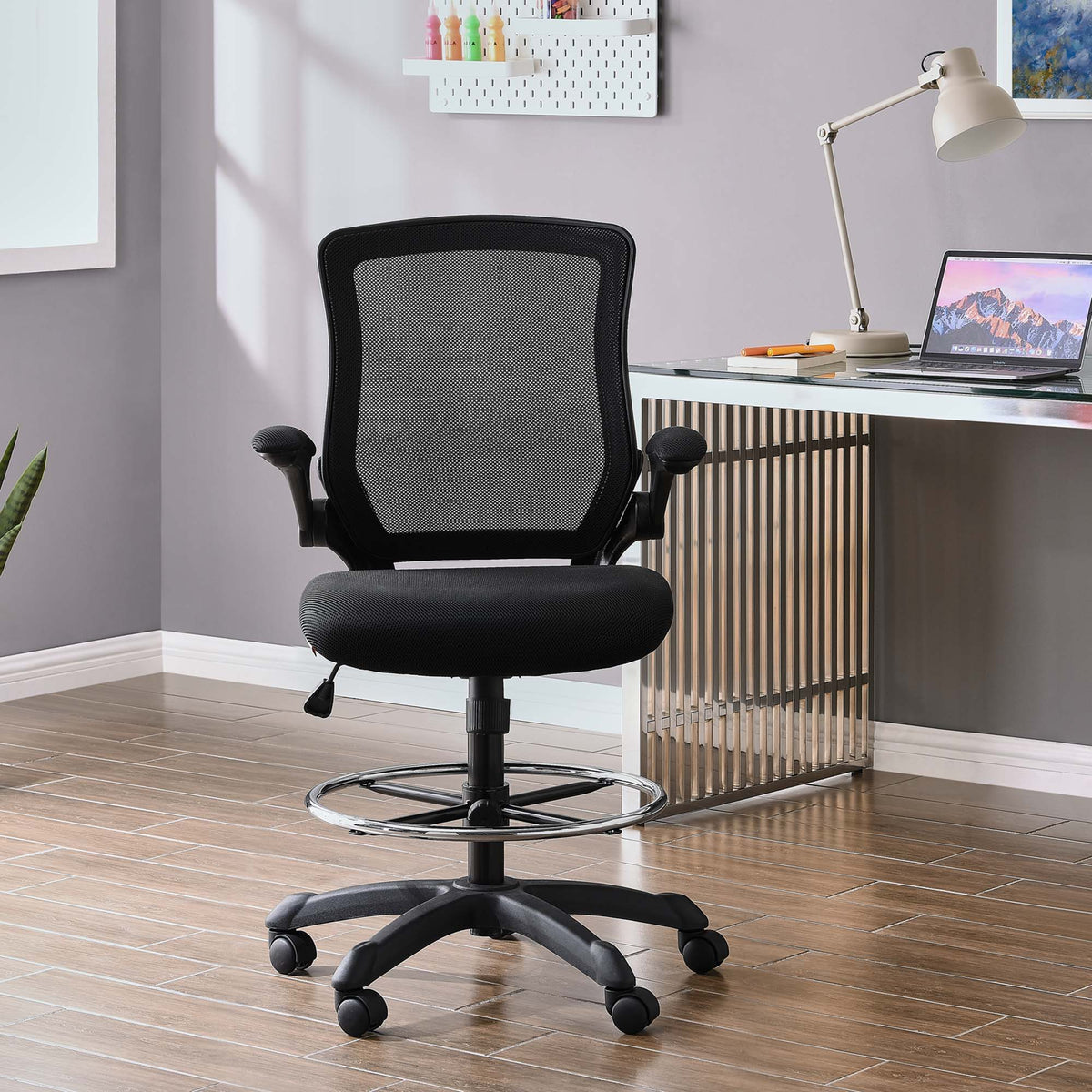 Veer Drafting Chair - Black