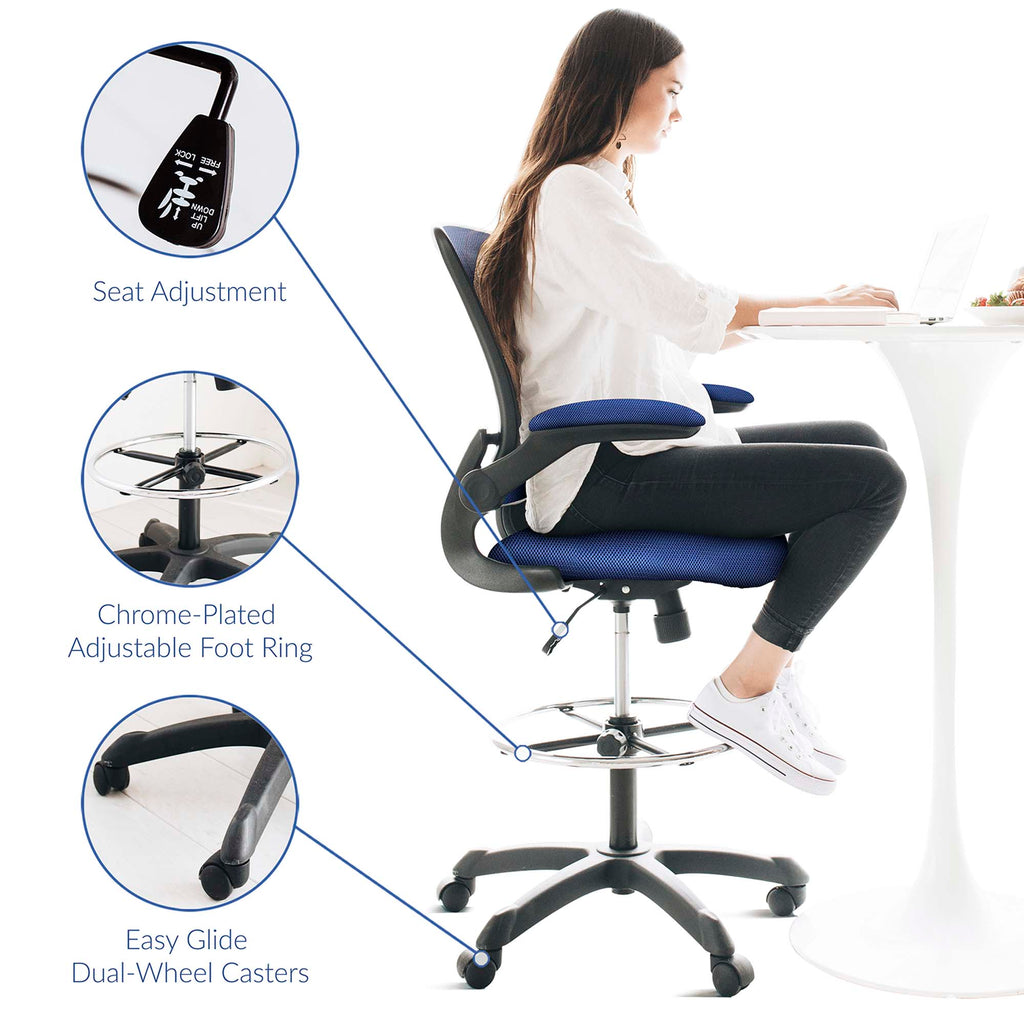 Veer Drafting Chair - Blue