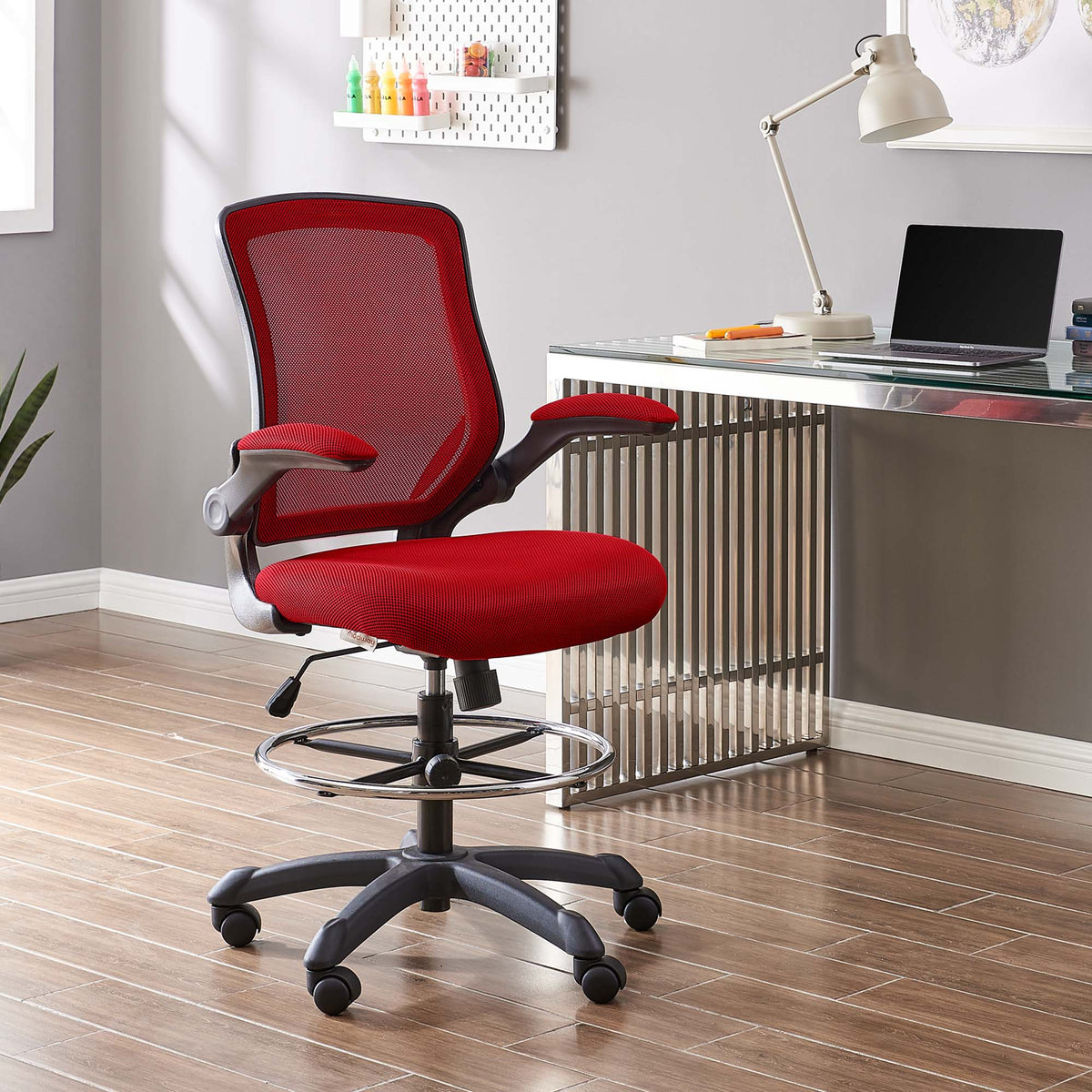 Veer Drafting Chair - Red