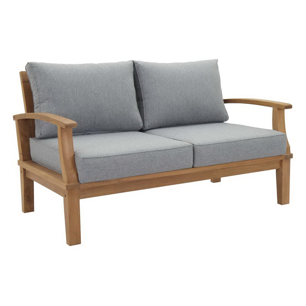 Marina 8 Piece Outdoor Patio Teak Set - Natural Gray (2 Armchairs, Coffee Table, 2 Ottomans, 2 Side Tables, Sofa)