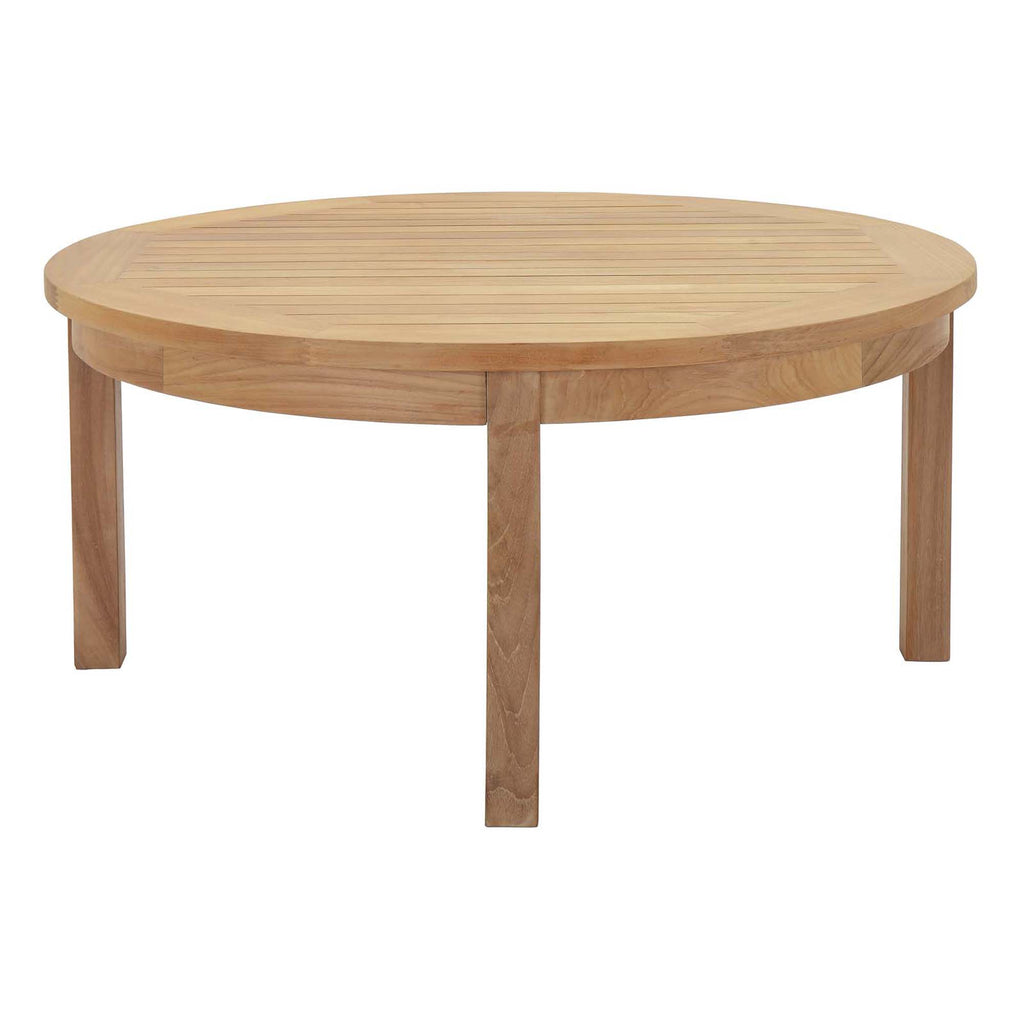 Marina 3 Piece Outdoor Patio Teak Set - Natural Navy (2 Armchairs, Coffee Table)