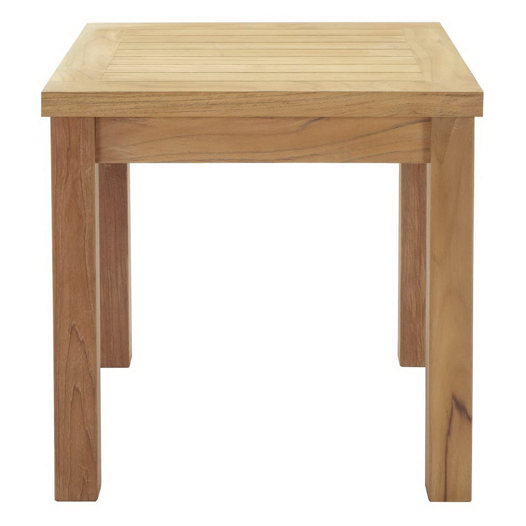Marina 3 Piece Outdoor Patio Teak Set - Natural Gray (2 Armchairs, Side Table)